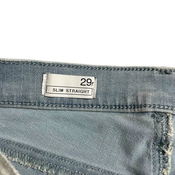 Gap 1969 Womens Jeans Size 29 Slim Straight Mid Rise Stretch Blue Denim Zip Fly - Picture 8 of 12